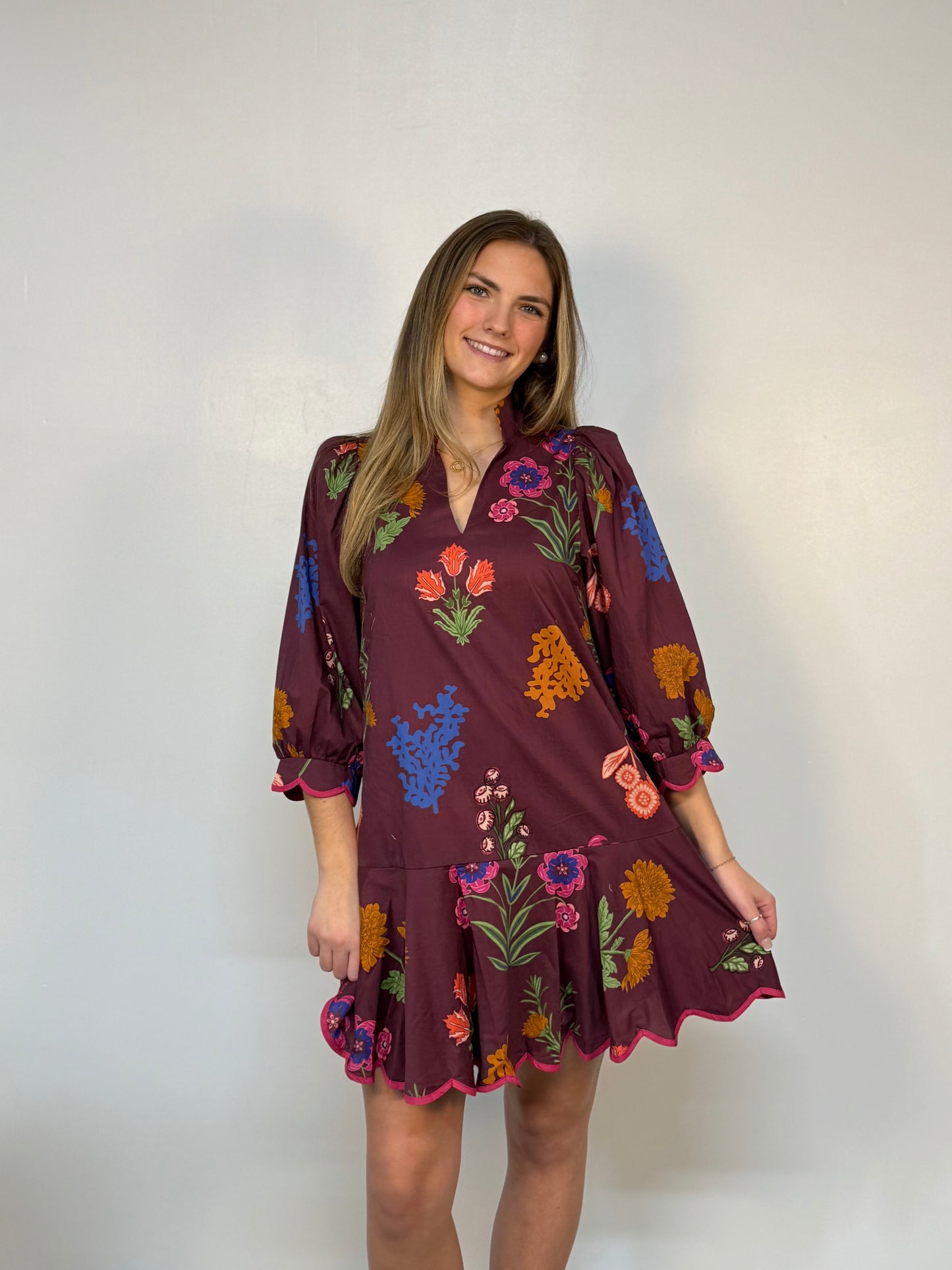 Sugar Plum Print Midi Dress