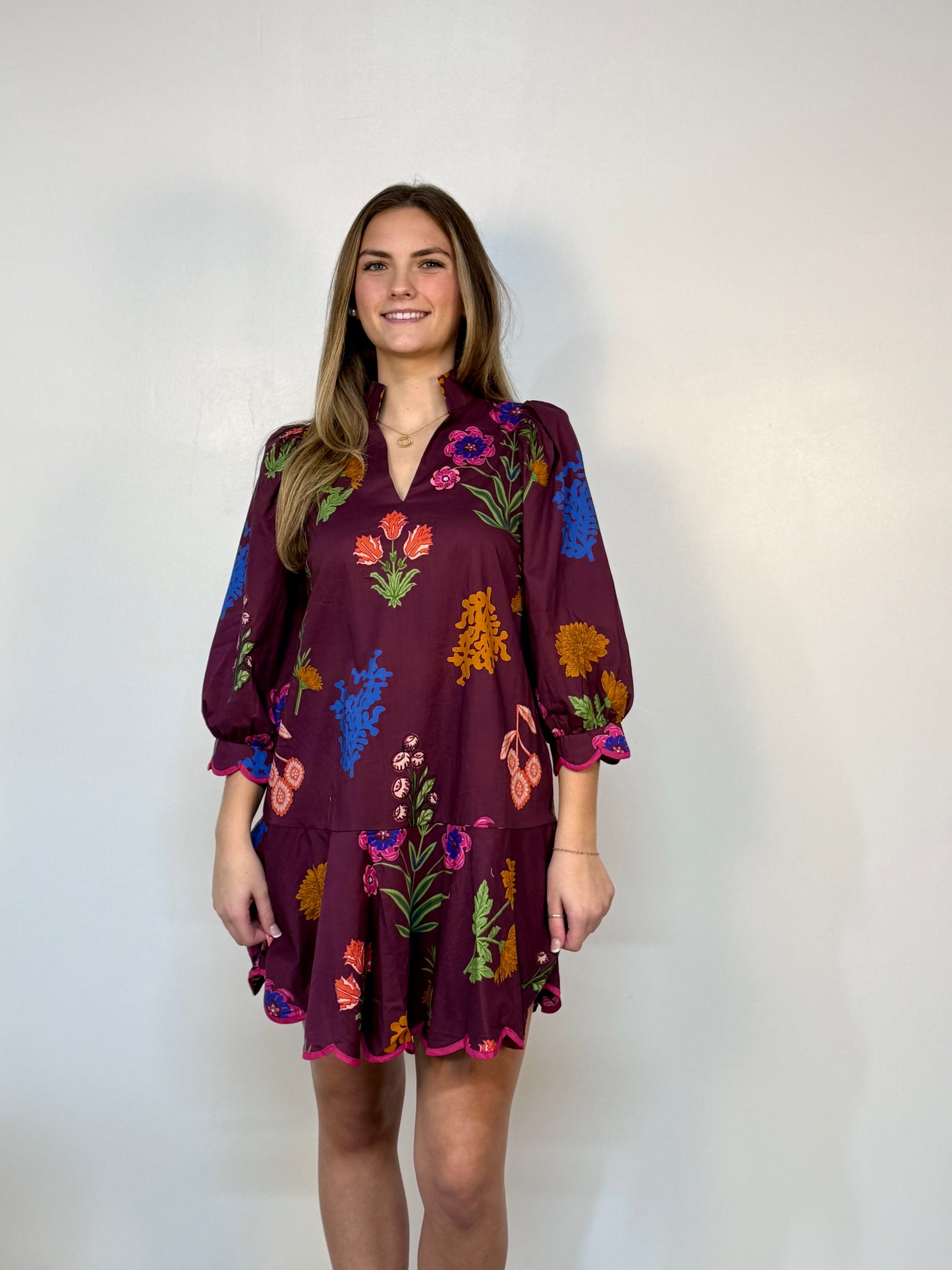 Sugar Plum Print Midi Dress