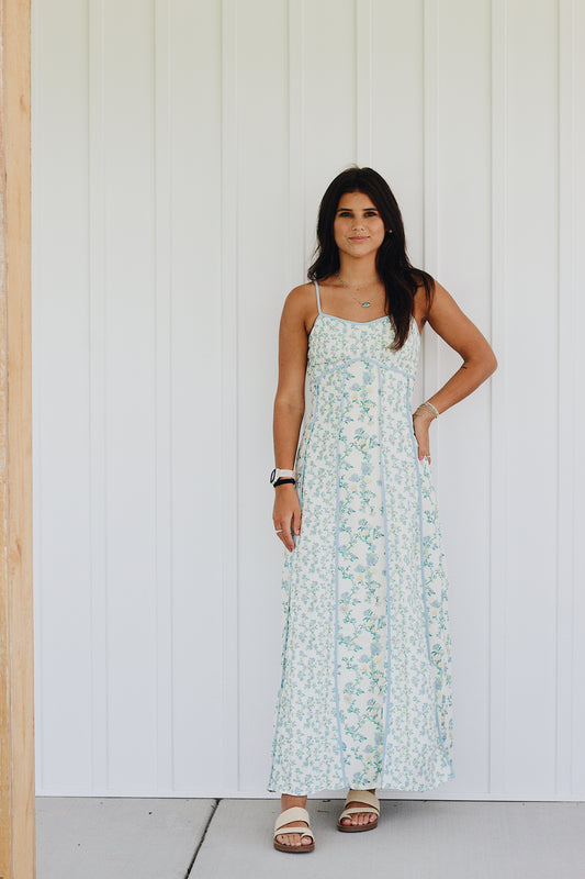 Patchwork Floral Summer Maxi Sleeveless Dress