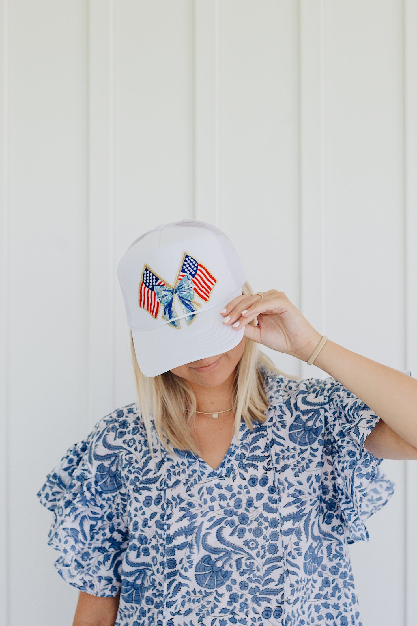 Pretty Patriotic White OTTO Trucker Hat