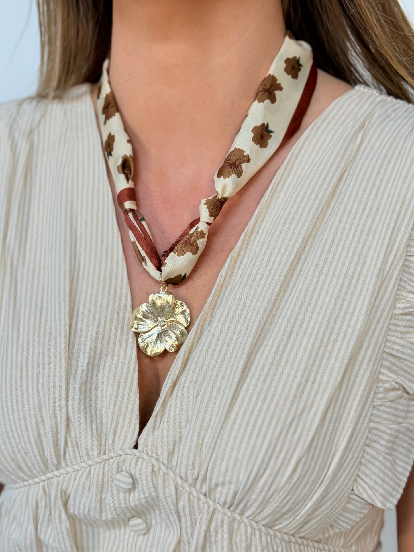 Fall Flower Charm Necklace