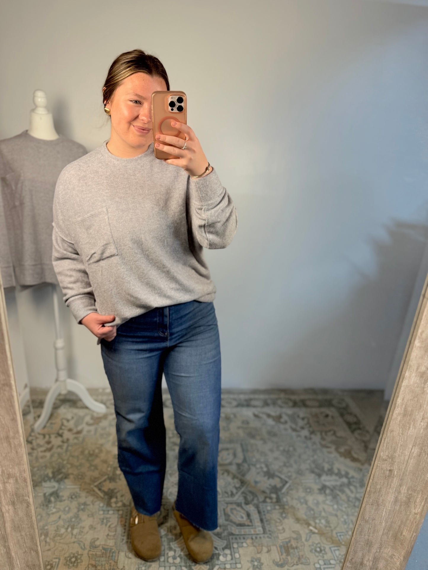 Grey Knit Top