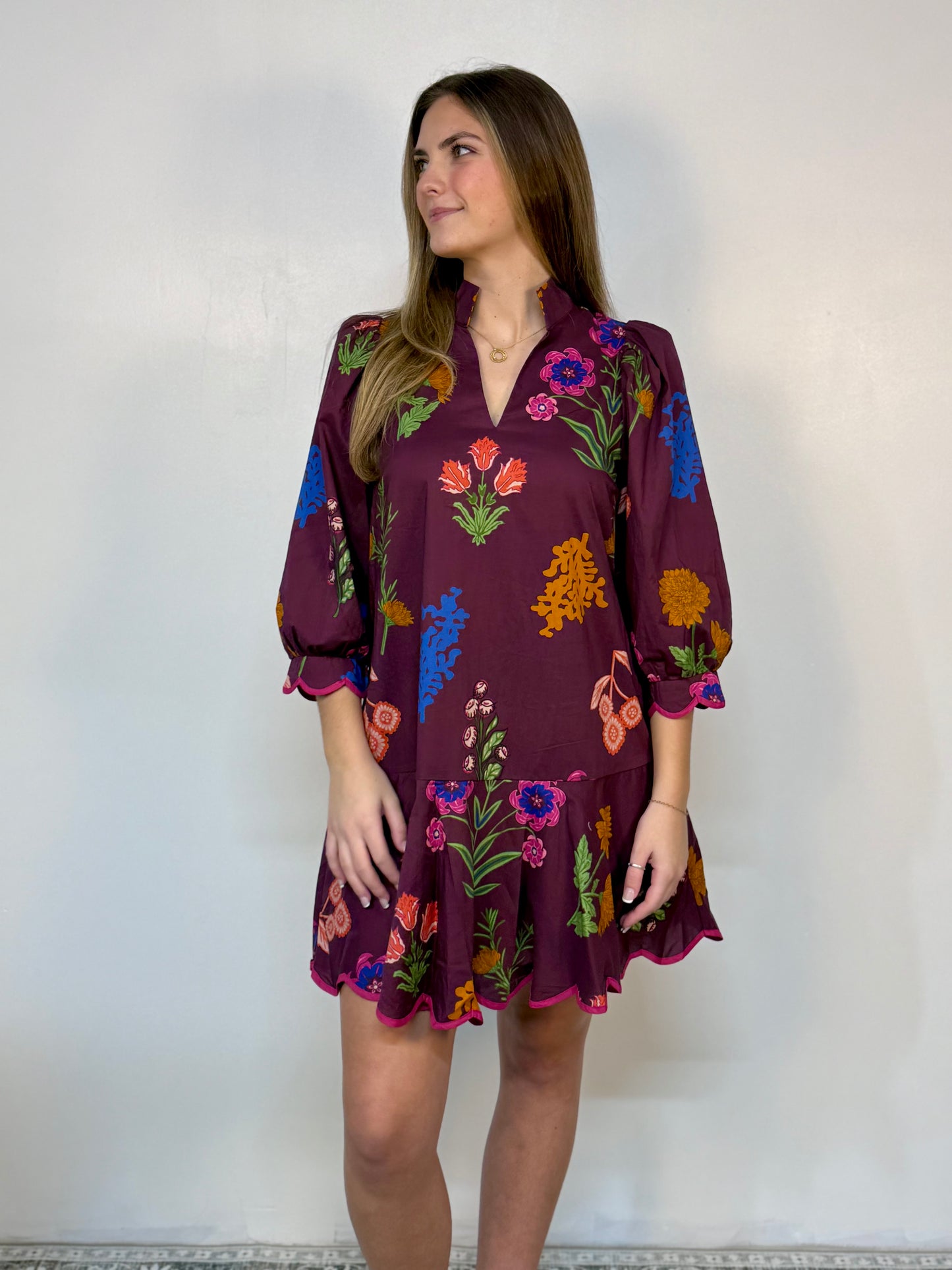 Sugar Plum Print Midi Dress