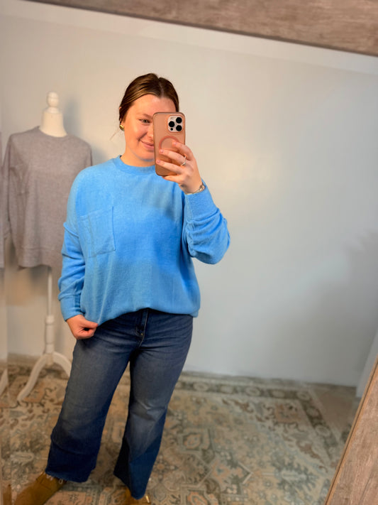 Blue Knit Top