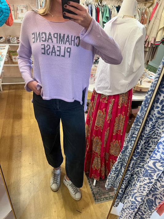 Purple Champagne Please Sweater