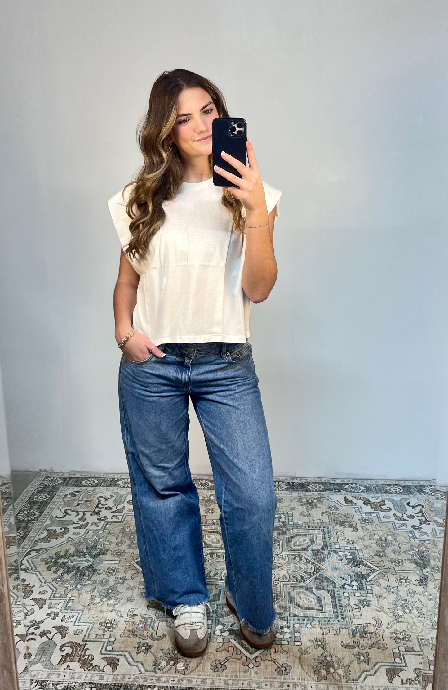 White On the Shoulder Tee