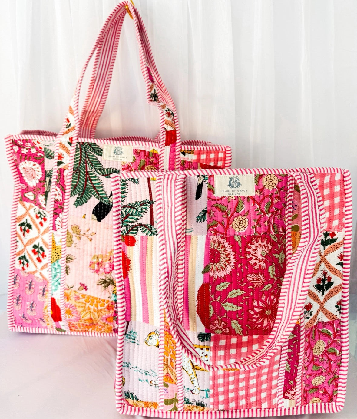 Pink City Patchwork | Regular Quilted Tote Bag