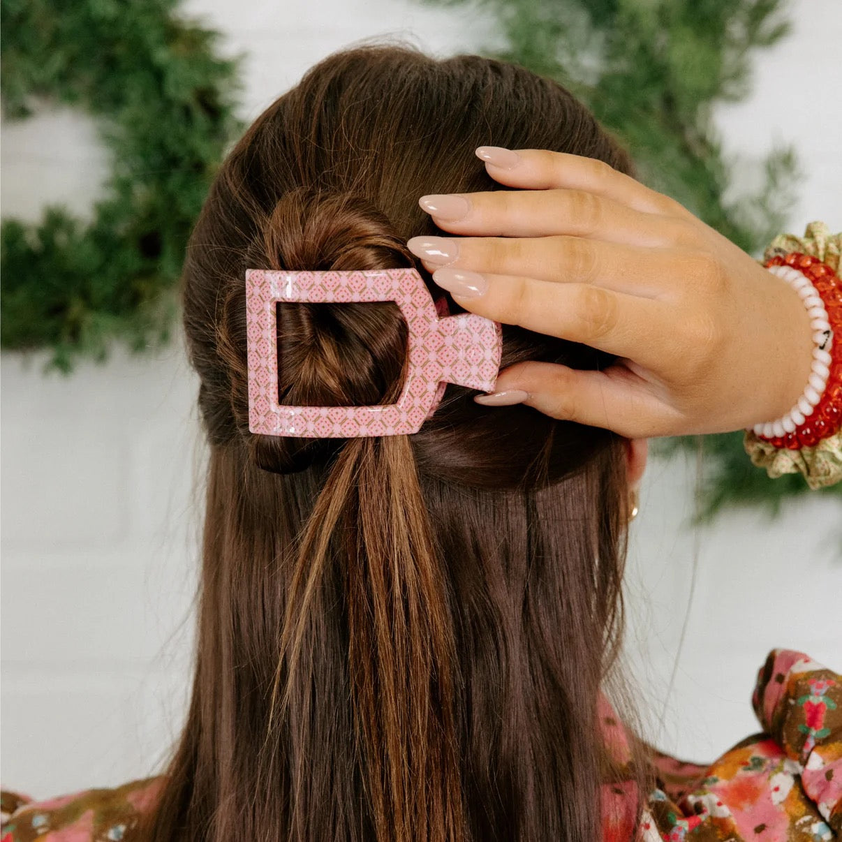 Berry Cozy  Flat Square Hair Clip