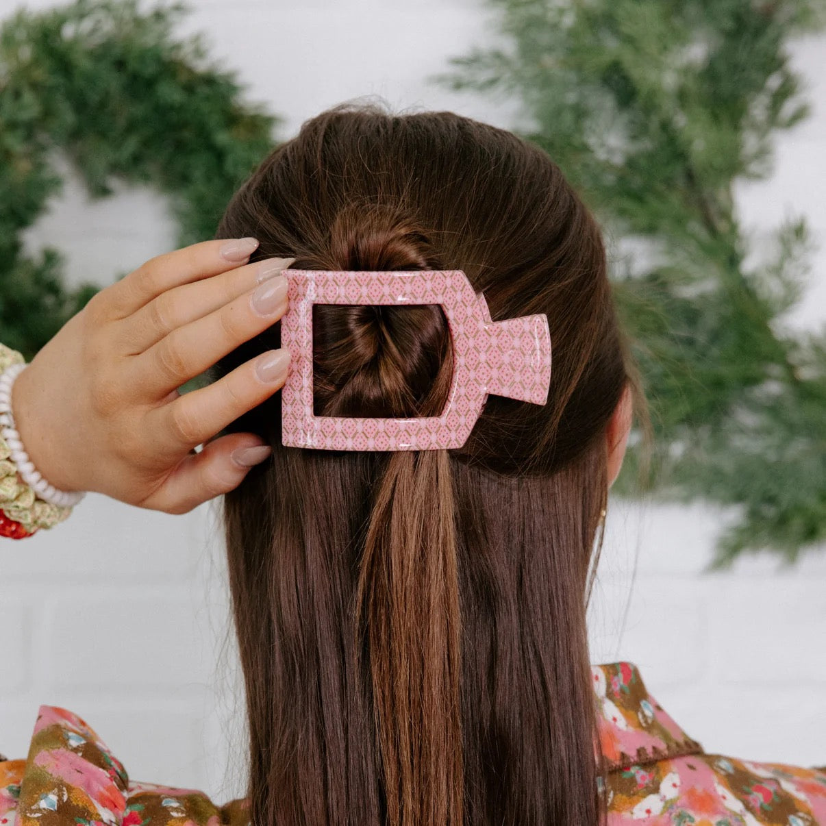 Berry Cozy  Flat Square Hair Clip