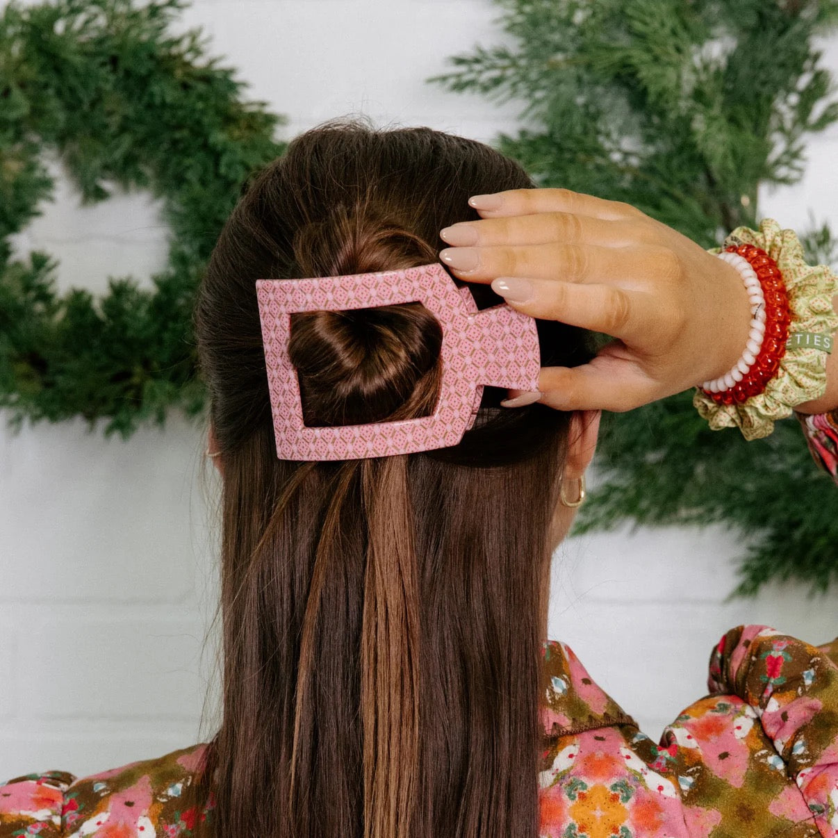 Berry Cozy  Flat Square Hair Clip