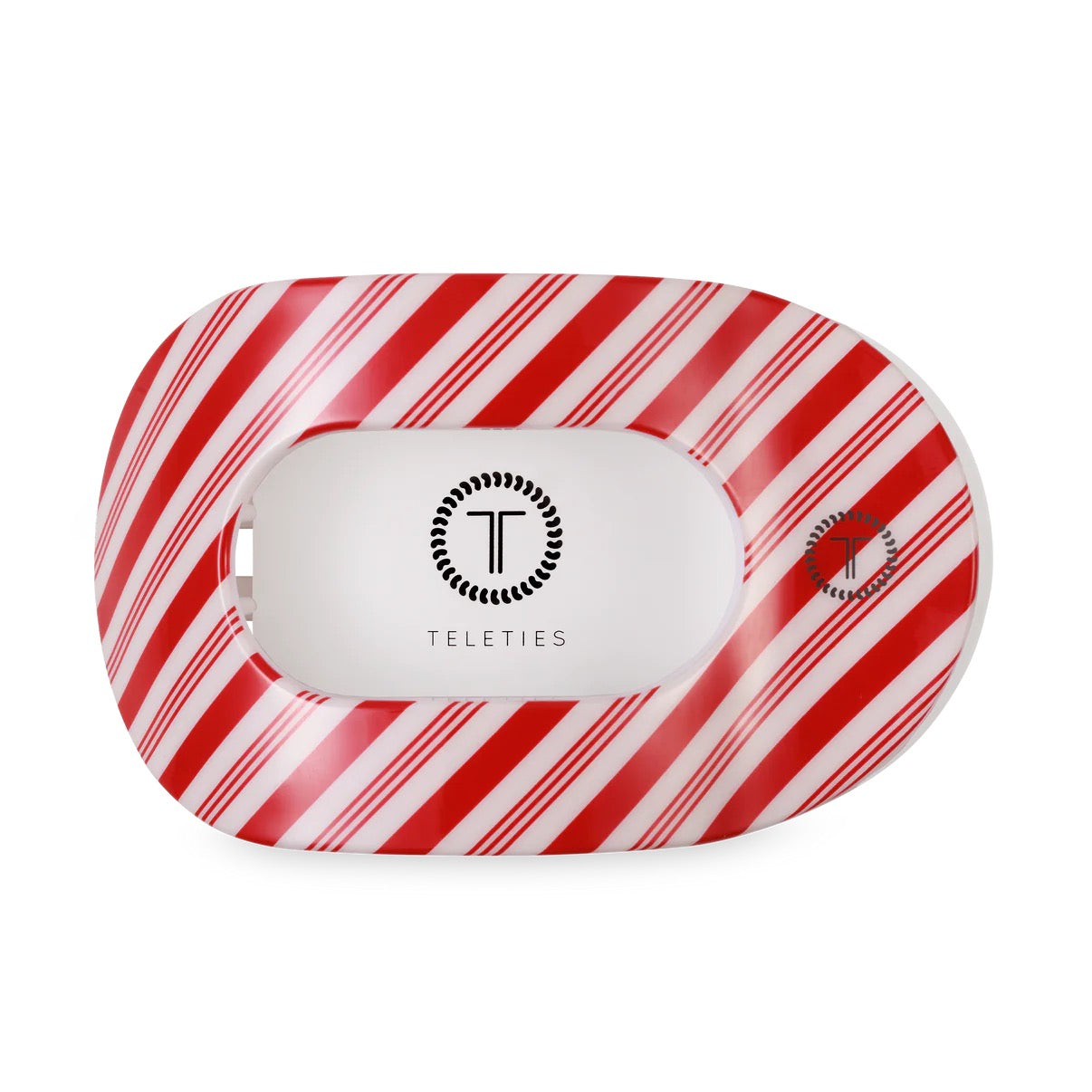 Candy Cane Crush Large Flat Round Hair Clip